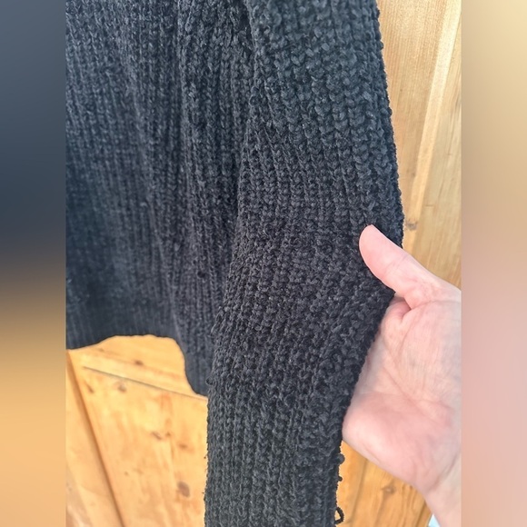 Forever 21 Black Chunky Loose Knit Turtleneck Size Large Academia Whimsigoth - Picture 5 of 14